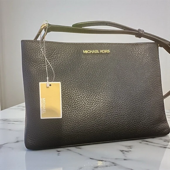 MICHAEL KORS Trisha Leather Crossbody — NWT - Picture 1 of 10